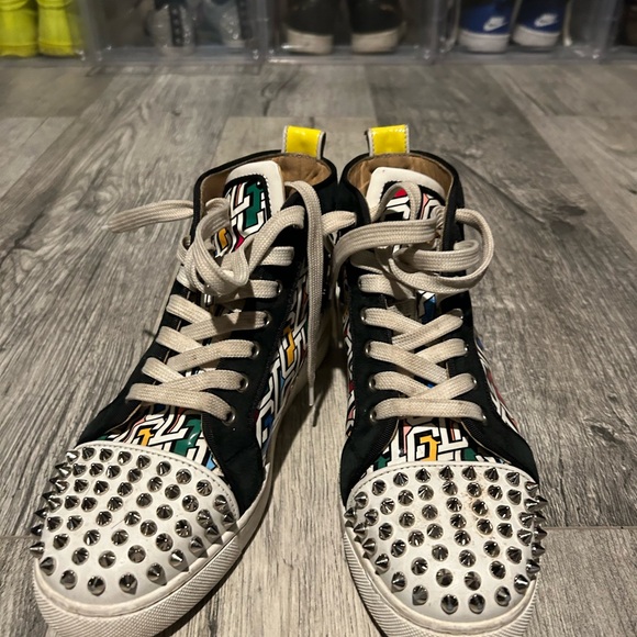 Christian Louboutin Multicolor Spiked Sneakers - Picture 1 of 5